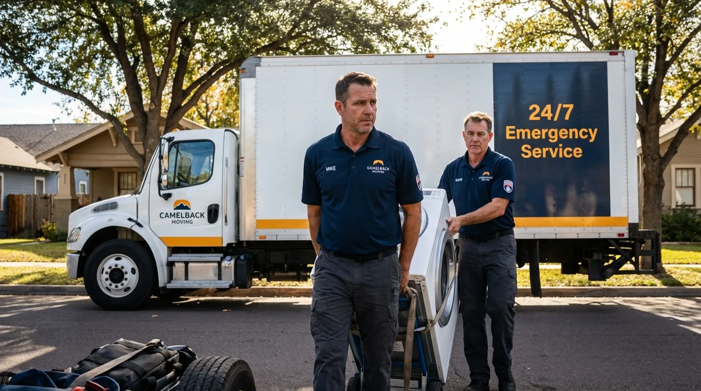 CamelBack Moving crew loading furniture in Sun City West, AZ