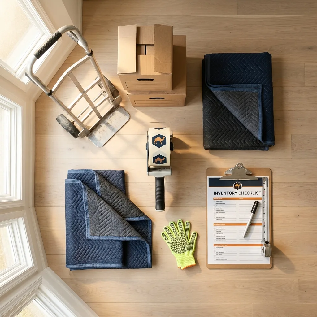 Professional moving supplies and packing materials layout for Sun City West residential relocations